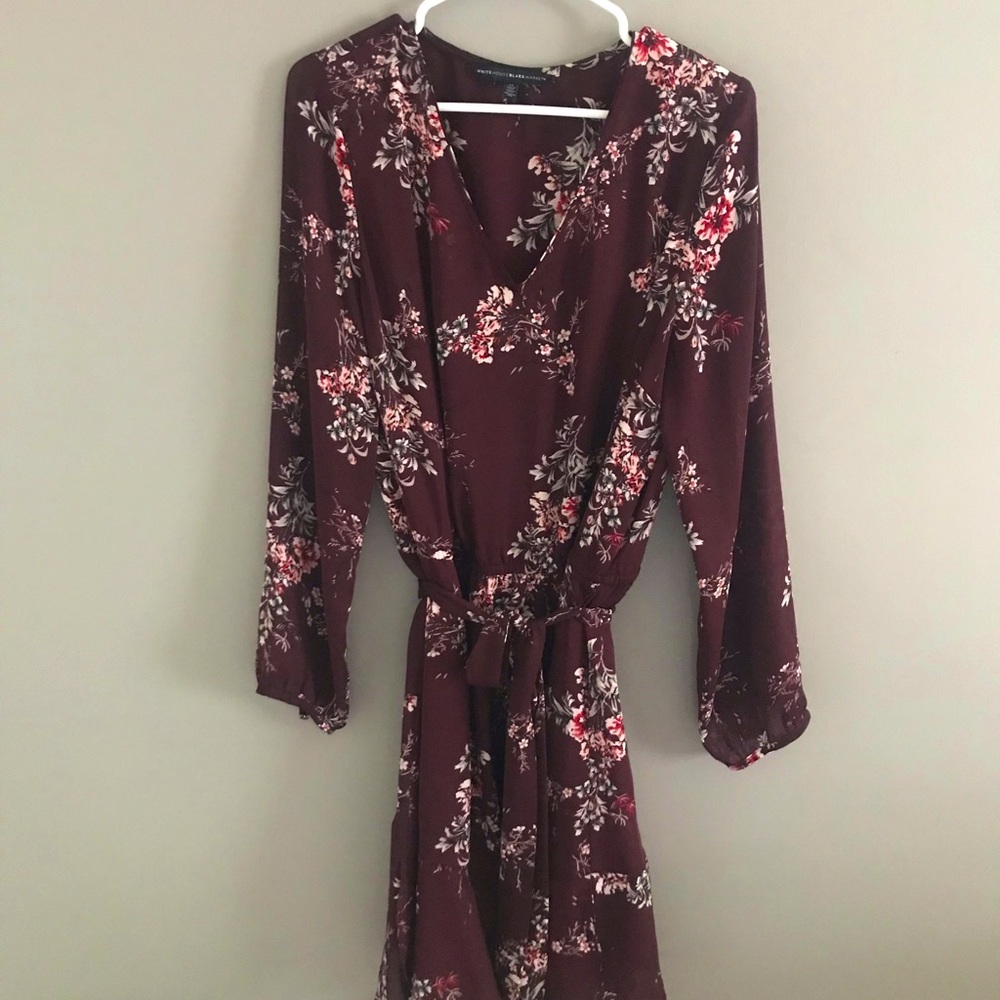 Maroon Floral Dress long sleeve dress